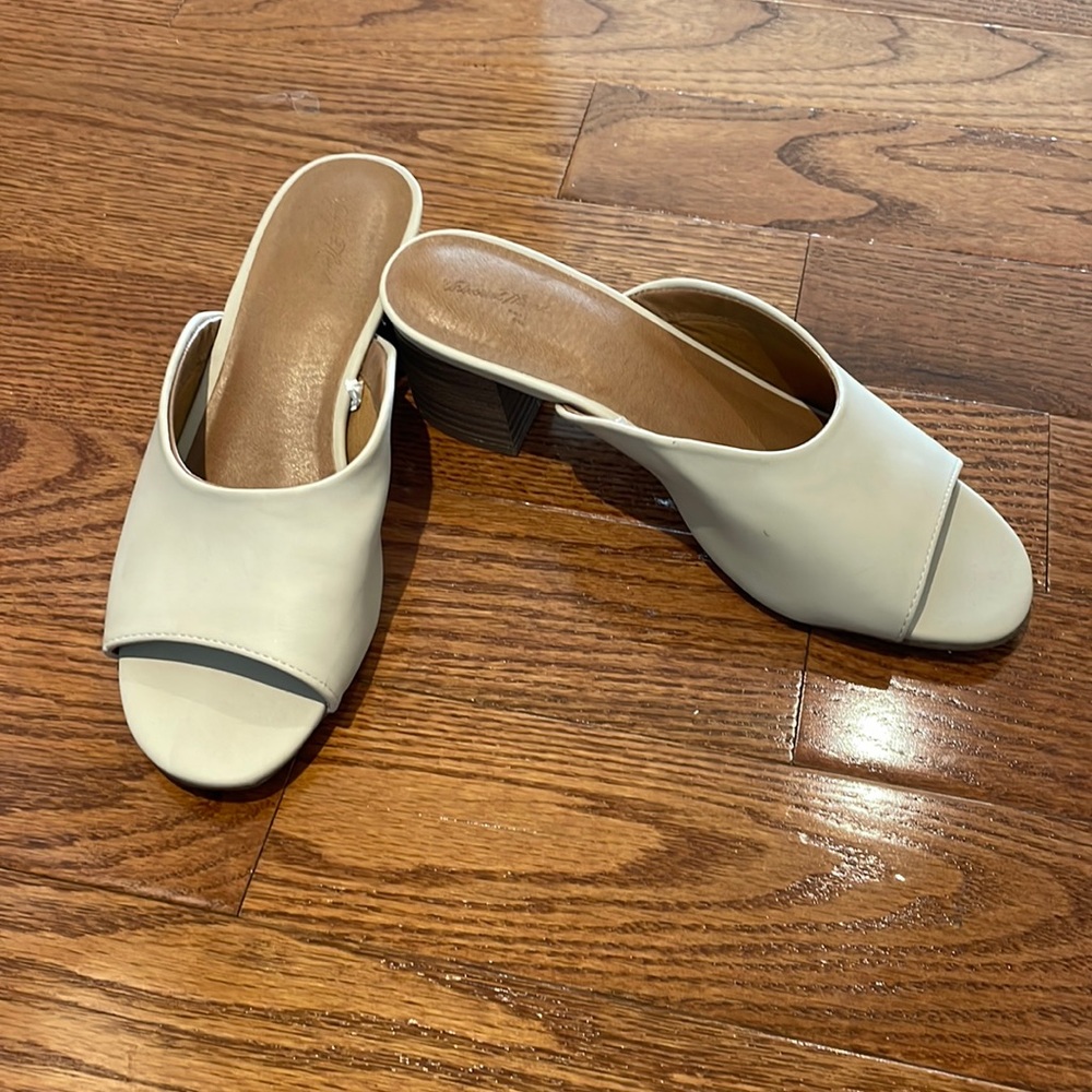 Beige heeled sandals